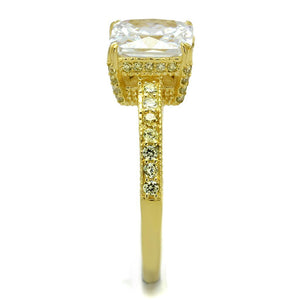 TS539 - Gold 925 Sterling Silver Ring with AAA Grade CZ  in Clear