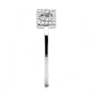 TS580 - Rhodium 925 Sterling Silver Ring with AAA Grade CZ  in Clear
