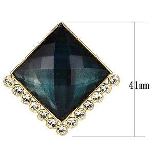 VL064 IP Gold(Ion Plating) Brass Earrings with Synthetic in Tanzanite