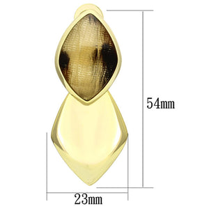 VL073 IP Gold(Ion Plating) Brass Earrings with Synthetic in Animal pattern