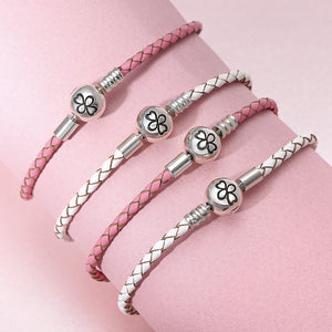 Ayllu Braid Genuine Blue Leather Bracelet For Charms Barrel Clasp