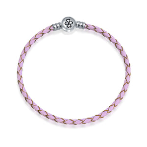 Ayllu Braid Genuine Blue Leather Bracelet For Charms Barrel Clasp