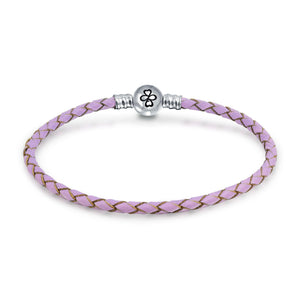 Ayllu Braid Genuine Blue Leather Bracelet For Charms Barrel Clasp