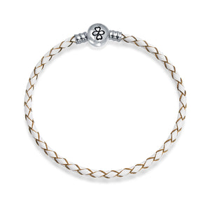 Ayllu Braid Genuine Blue Leather Bracelet For Charms Barrel Clasp