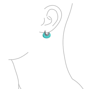 Boho Gemstone Crescent Hoop Earrings Caviar Bead 925 Sterling Silver
