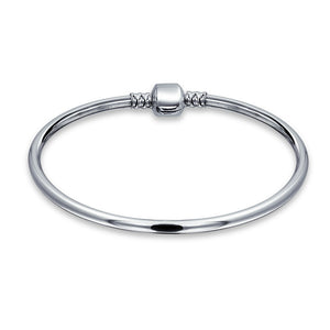Charm Starter Bracelet Cuff Bangle For European Beads Screw Clasp - Joyeria Lady