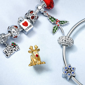 Shopping Bag Heart Love to Shop Charm Bead 925 Sterling Silver