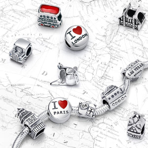 Luggage Travel Suitcase Charm Bead 14K Gold Plated Sterling Silver - Joyeria Lady