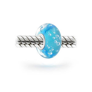 Bubble Murano Glass Bead Charm 925 Sterling Silver