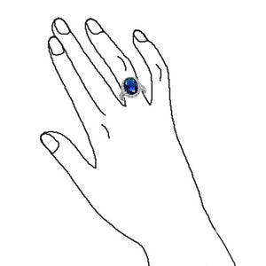6CT Blue Imitation Sapphire AAA CZ Sterling Silver Engagement Ring