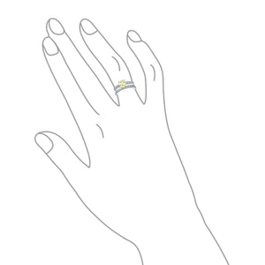 1CT Solitaire AAA CZ Engagement Wedding Ring Set Eternity Band Silver Color Yellow