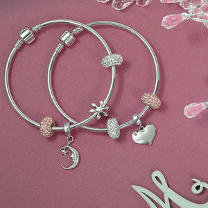 Charm Starter Bracelet Cuff Bangle For European Beads Screw Clasp