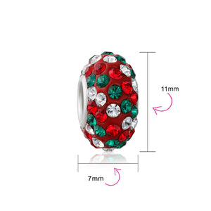 Solid Many Colors Crystal Spacer Bead Core 925 Sterling Silver