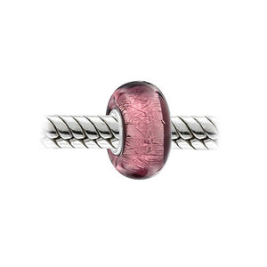Solid Murano Glass Spacer Bead Charm 925 Sterling Silver