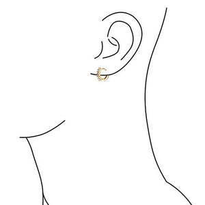 Solitaire CZ Kpop Huggie Hoop Earrings Cubic Zirconia Sterling Silver