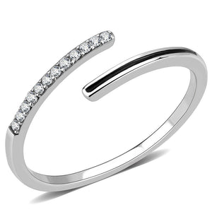 DA312 - No Plating Stainless Steel Ring with Epoxy  in Jet - Joyeria Lady