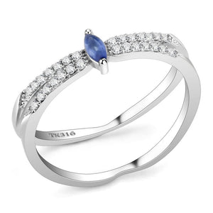 DA383 - High polished (no plating) Stainless Steel Ring with Synthetic  in Montana - Joyeria Lady