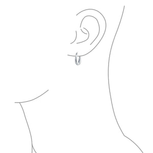 Geometric Half Moon Tapered Oval Hoop Earrings 925 Sterling Silver