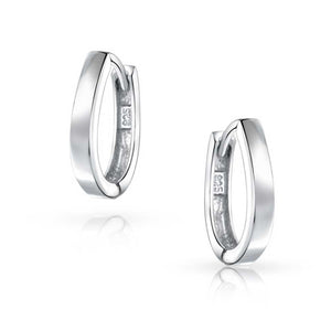 Two Tone Small Oval Huggie Hoop Kpop Earrings For Women For Men