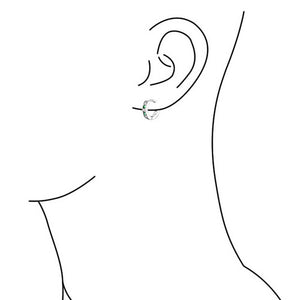 CZ Channel Hoop Earrings Rose Gold Plated Silver Birthstone Colors