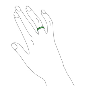 Clear Emerald Cut AAA CZ Eternity Wedding Band Ring Sterling Silver