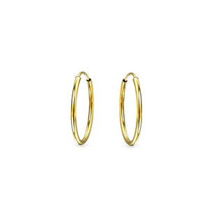 Minimalist Tiny Endless Real 14K Gold Hoop Earrings For Women For Teen