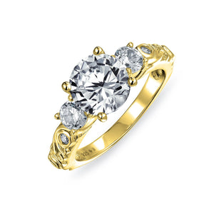 3CT Princess Cut AAA CZ Engagement Ring Set 14K Sterling Silver