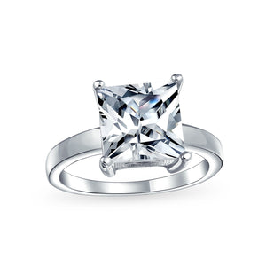 3CT Princess Cut AAA CZ Solitaire Engagement Ring 925 Sterling Silver - Joyeria Lady