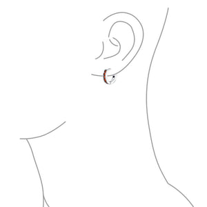 CZ Channel Hoop Earrings Rose Gold Plated Silver Birthstone Colors