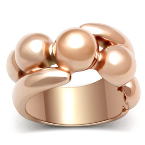 GL158 IP Rose Gold(Ion Plating) Brass Ring with No Stone in No Stone - Joyeria Lady