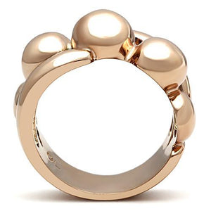 GL158 IP Rose Gold(Ion Plating) Brass Ring with No Stone in No Stone