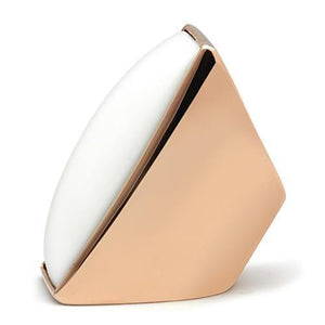 GL164 IP Rose Gold(Ion Plating) Brass Ring with Synthetic in White