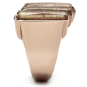 GL231 IP Rose Gold(Ion Plating) Brass Ring with Synthetic in Topaz