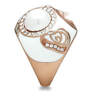 GL248 IP Rose Gold(Ion Plating) Brass Ring with Synthetic in Multi Color