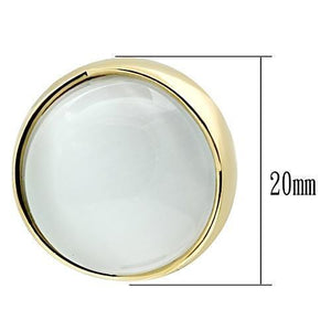 GL253 IP Gold(Ion Plating) Brass Earrings with Synthetic in White