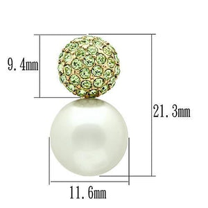 GL264 IP Gold(Ion Plating) Brass Earrings with Synthetic in White