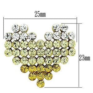 GL333 IP Gold(Ion Plating) Brass Earrings with Top Grade Crystal in Multi Color