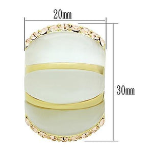GL339 IP Gold(Ion Plating) Brass Earrings with Synthetic in White