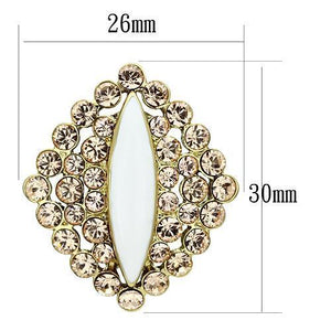 GL350 IP Gold(Ion Plating) Brass Earrings with Top Grade Crystal in Champagne