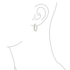 Bridal Princess Cut AAA CZ Inside Out Hoop Earrings Silver 1.25 Dia
