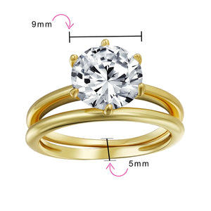 3.5CT Solitaire CZ Engagement Wedding Band Ring Set Sterling Silver