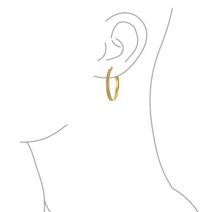 Big Fashion Large Round Channel Set CZ Hoop Earrings Stardust Matt