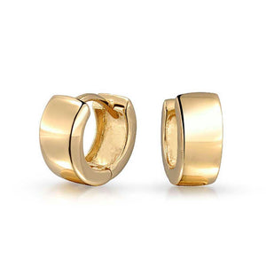 Flat Hoop Kpop Earrings Hinge Rose Gold Plated Sterling Silver