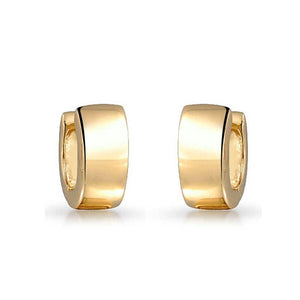 Flat Hoop Kpop Earrings Hinge Rose Gold Plated Sterling Silver