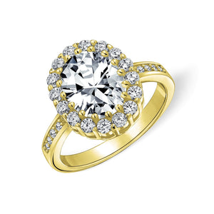 4CT Oval Pave Halo CZ Promise Engagement Rings .925 Sterling Silver