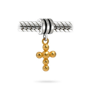 Religious Cross Dangle Charm Bead Communion 925 Sterling Silver