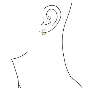 CZ Channel Hoop Earrings Rose Gold Plated Silver Birthstone Colors
