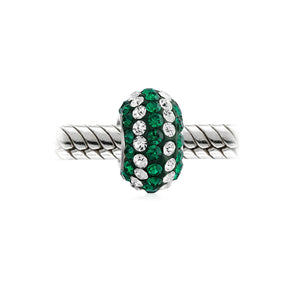 Solid Many Colors Crystal Spacer Bead Core 925 Sterling Silver
