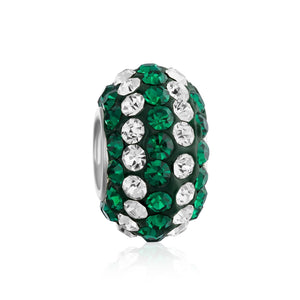 Solid Many Colors Crystal Spacer Bead Core 925 Sterling Silver