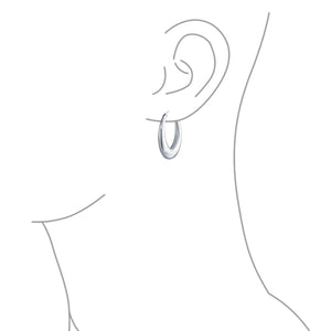 Geometric Half Moon Tapered Oval Hoop Earrings 925 Sterling Silver